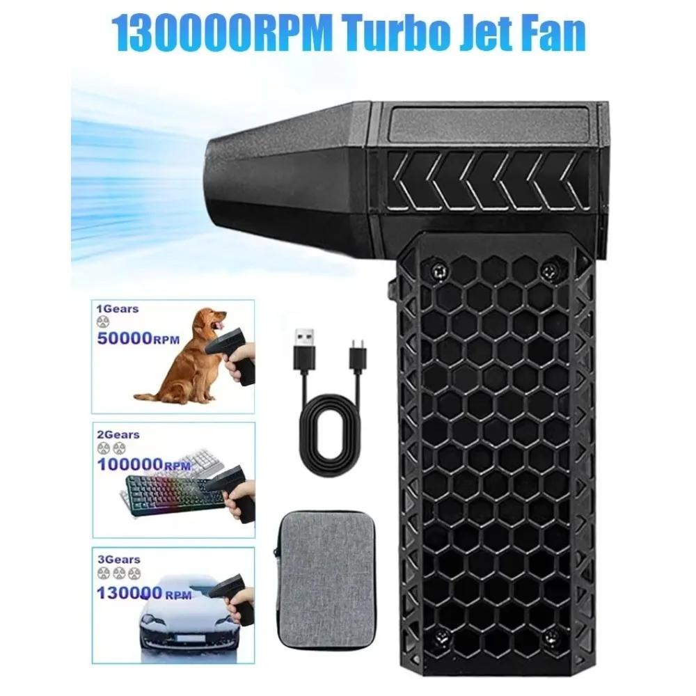 

Cleaning Wind Speed 52m/s 130000RPM Turbofan Dust Removal Dust Blower Violent Turbo Fan Powerful Mini Air Duster