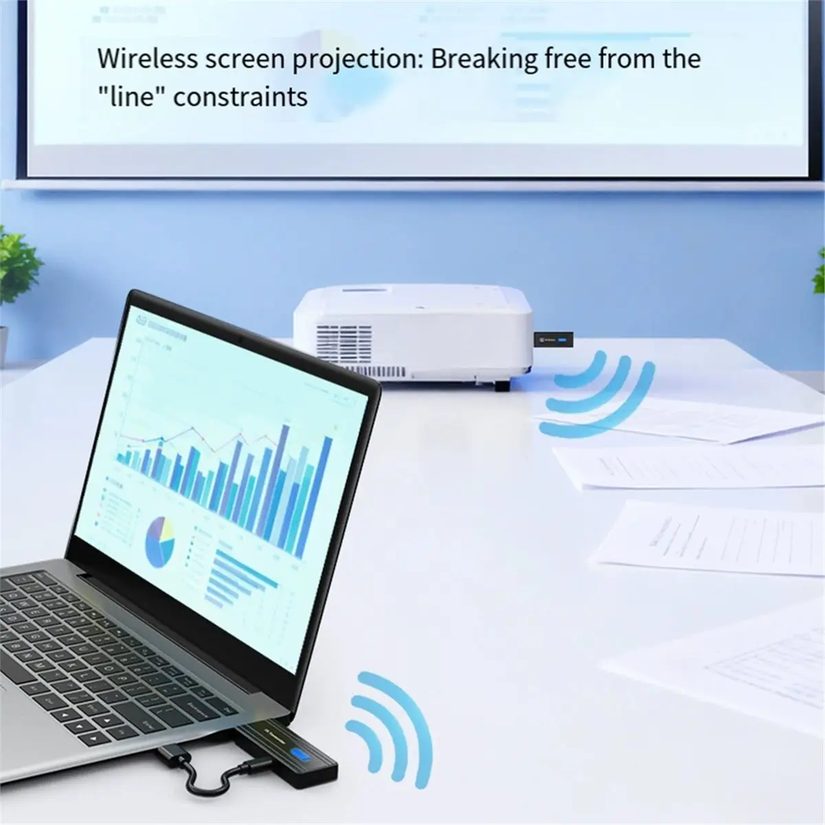 -Compatible Wireless Extender,5G High-Definition Video Transmission,50-Meter Screen Mirroring Device for Computers B