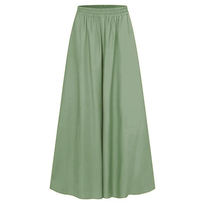2022 Spring and Summer Plus Size Women\'s Stretch Belt Wide-Leg Pants Women\'s Solid Color Wide Full-Length Casual Pants
