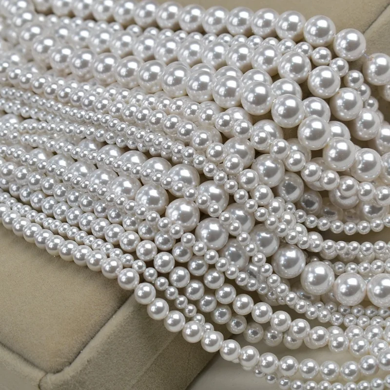 Großhandel Muschelperlen Nanyang Muschelperlen Weiße Perlen für Schmuckherstellung DIY Halskette Armband Ketten Ohrringe Zubehör – Detail 4