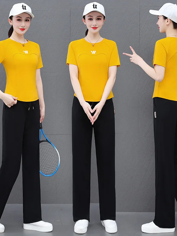 tenue-de-danse-yang-li-vetements-de-sport-en-coton-manches-courtes-pantalon-long-pour-personnes-d'age-moyen-et-agees-vetements-de-danse