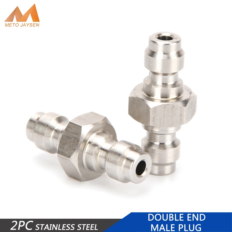 

2pcs Stainless Steel Double End Plug Pneumatic Quick Coupling 8mm Fill Head Air Filling Socket Quick Connect Couplings