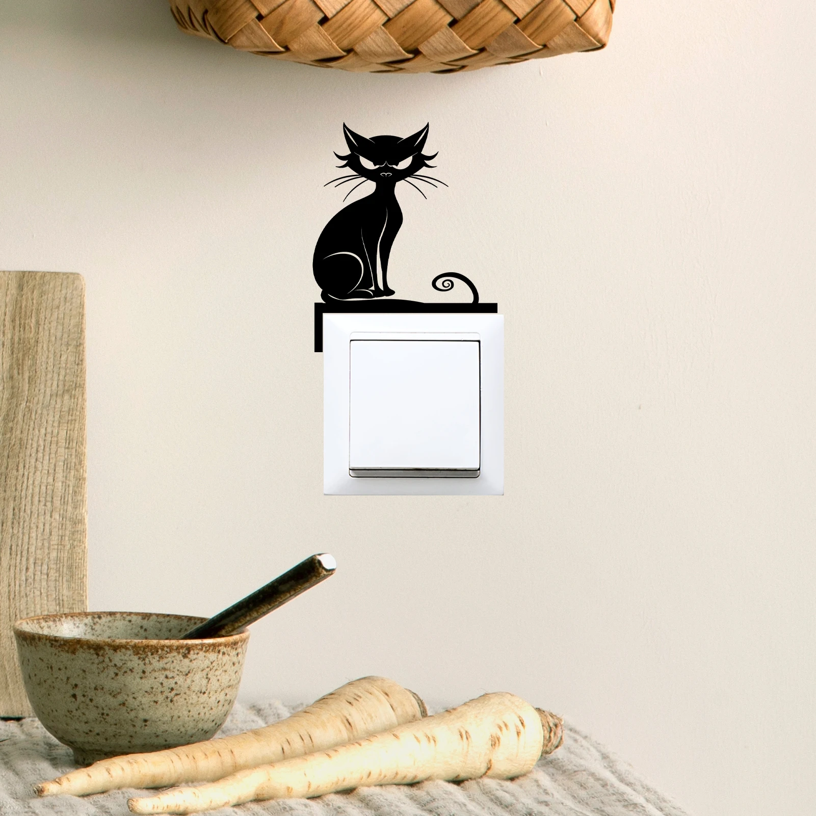 Multi Styles Halloween Light Switch Wall Sticker Black Cat Pumpkin Skull Spider Web Decal for Halloween Decoration
