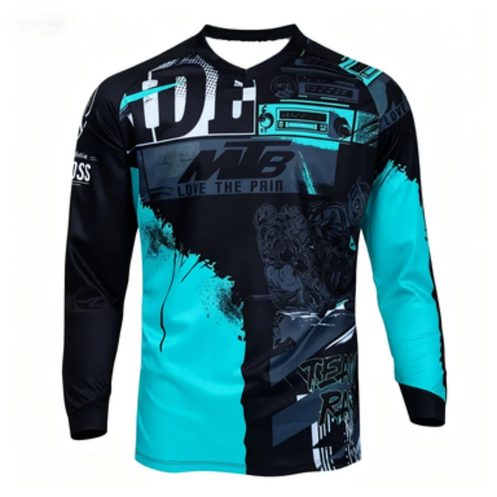 Trendy Printed Long-Sleeve Sports T-Shirt Breathable Outdoor Cycling Top Casual Athletic Wear image 3