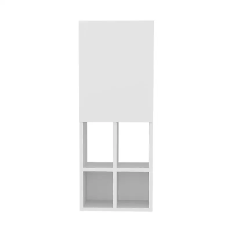 خزانة حمام بباب واحد، منظم لأدوات الزينة والمناشف، لمسة نهائية بيضاء، تصميم موفر للمساحة للتخزين المنزلي، أنيق #6