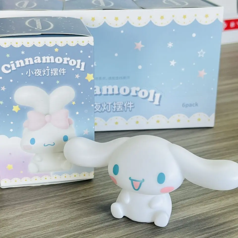 New Sanrio  Box Kawaii Cinnamoroll Figures Toy Light Night Home Decoration For Fans Children Christmas Gift Small Night Ligh