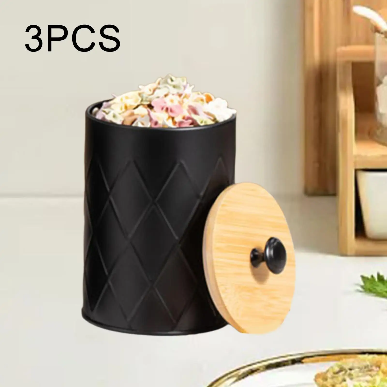 3Pcs Kitchen Canister Set Food Storage Canister with Airtight Lid Canister Set