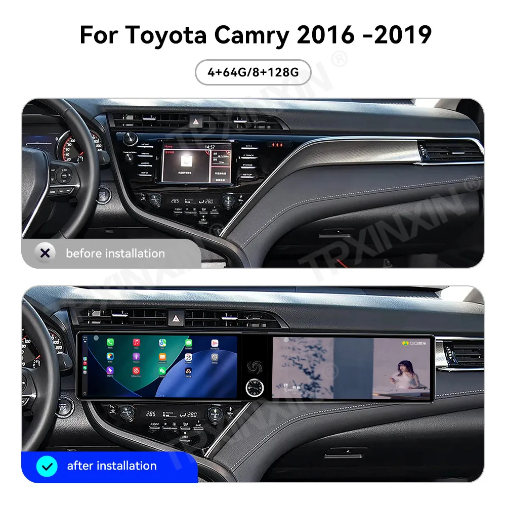 For Toyota Camry 2016-2019 Android Car Radio Multimedia Video Player Wireless Carplay Autoradio Stereo GPS Navigation Head Unit