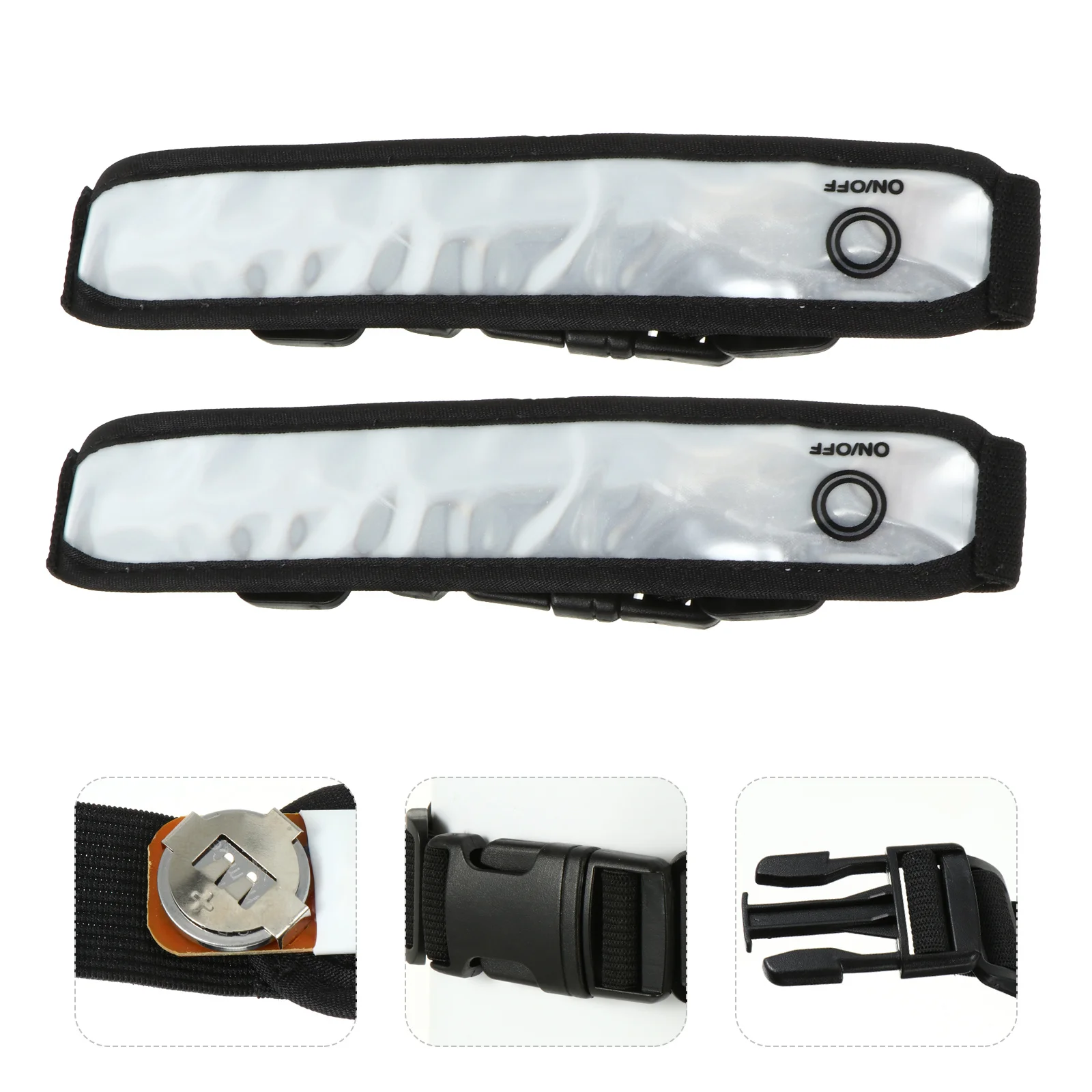 

2Pcs Reflective Safety Wristbands LED Running Night Visibility Cycling Jogging Lightweight Comfortable Outdoor Sports