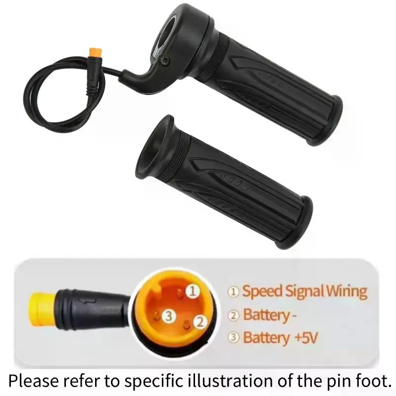 

1 пара 20X ручка дроссельной заслонки для скутера от 12 В до 72 В для руля 22,2 мм, дроссельная заслонка для электрического велосипеда с 3-контактным водонепроницаемым разъемом