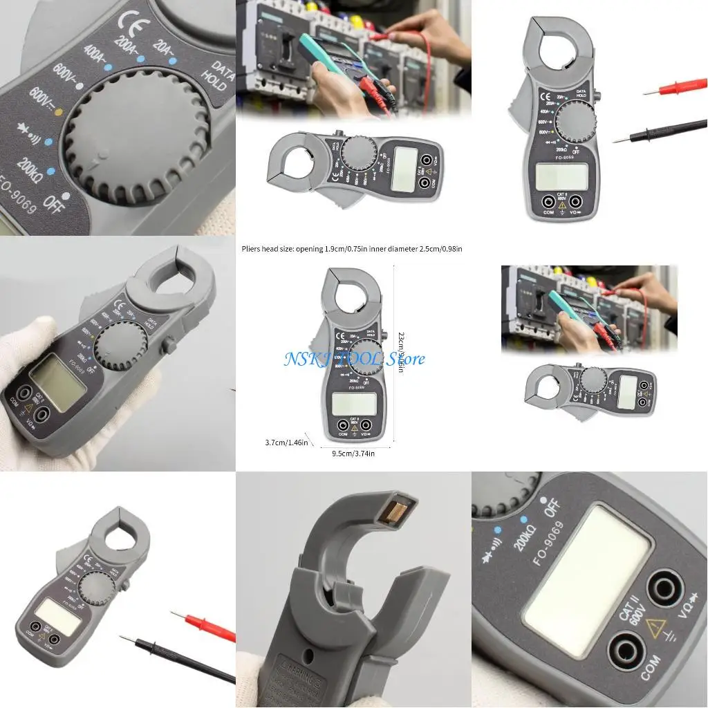 

L8RC Digital Clamp Meter Multimeter 400A TRMS 1999 Counts, Amp Tester Measures Current Resistance