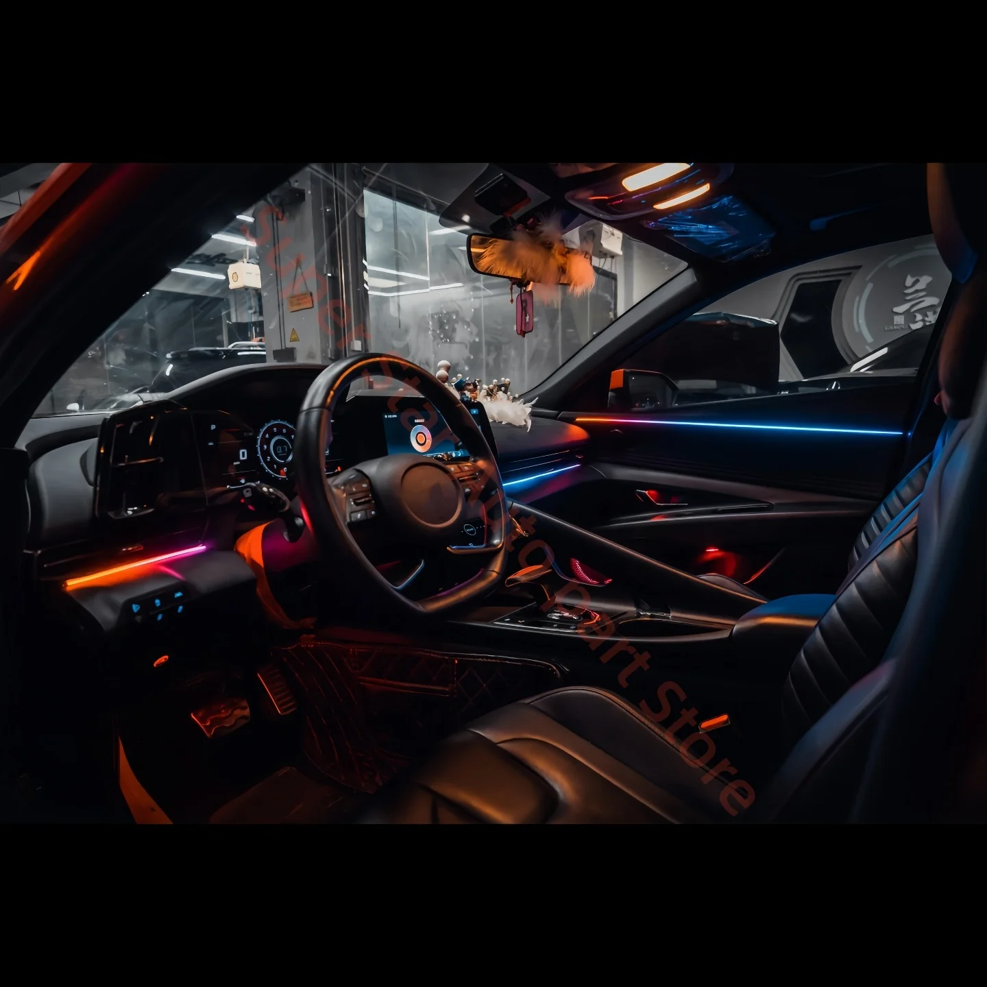 

Подходит для Hyundai Elantra 2021-2023, светодиодное окружающее освещение, автомобильное внутреннее освещение, обновление автомобильных аксессуаров, полосы отделки салона