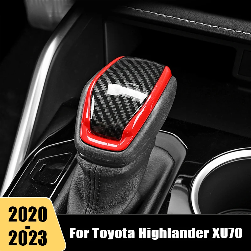 

For Toyota Highlander XU70 Kluger 2020 2021 2022 2023 ABS Car Console Gearbox Head Cover Sticker Strips Decoration Accessories