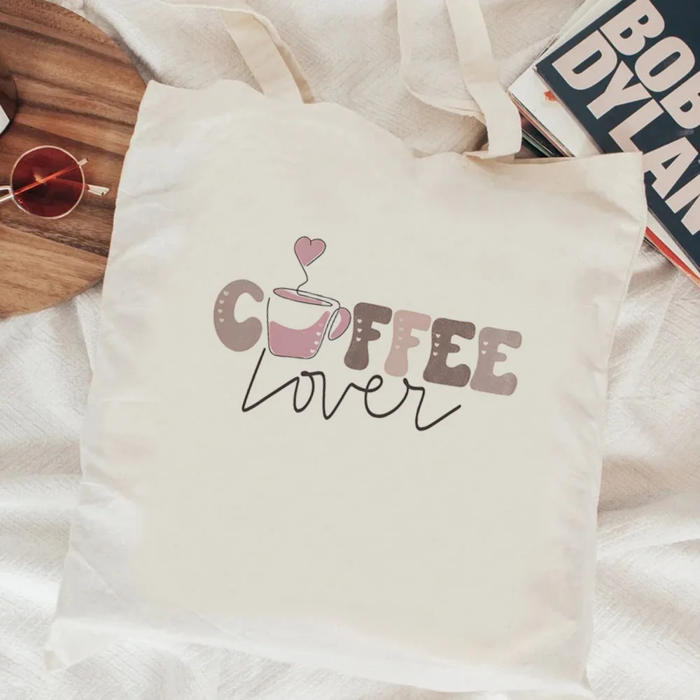 Kaffee Liebe Einkaufstasche Handtasche Tasche Bolso wieder verwendbare Tasche Bolasas wieder verwendbare faltbare Sack Cabas Bolsa Compra Sack Tissu