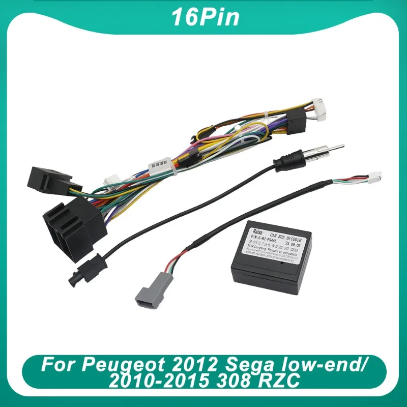 

Power Cable Wiring Harness Adapter RZ-PSA65 For Peugeot 308 2010-2015 Sega 2012 Car Radio ISO Plug Power Cord With CANBUS Box