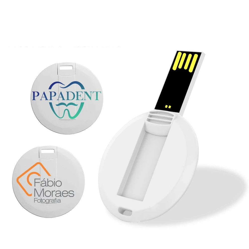 10 PZ/LOTTO USB 2.0 Biglietto Da Visita Flash Drive 8gb 16gb Moneta Mini Chiavetta USB A Forma Rotonda con Stampa Del Logo Per I Regali Dell'azienda