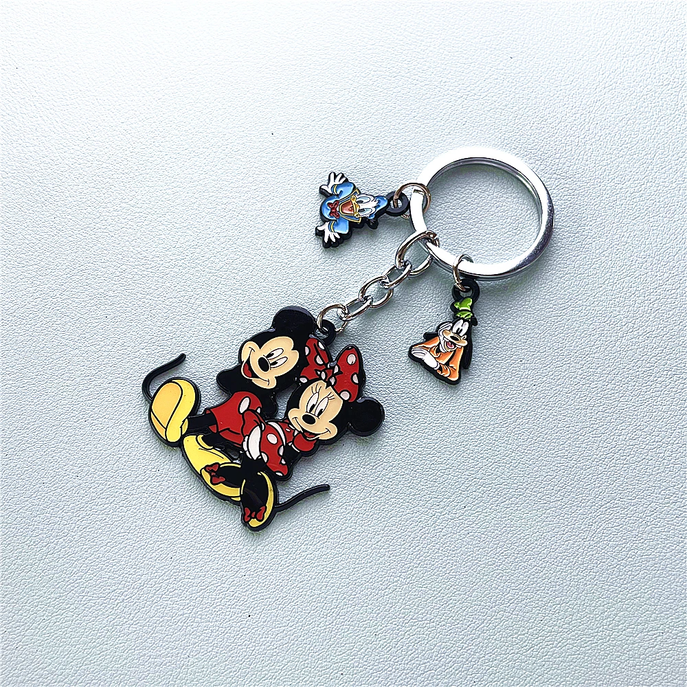 JYYH Disney Anime Mickey Minnie Donald Duck Alloy Keychain Accessories Pendant Bag Key Ring Pendant Birthday Gifts