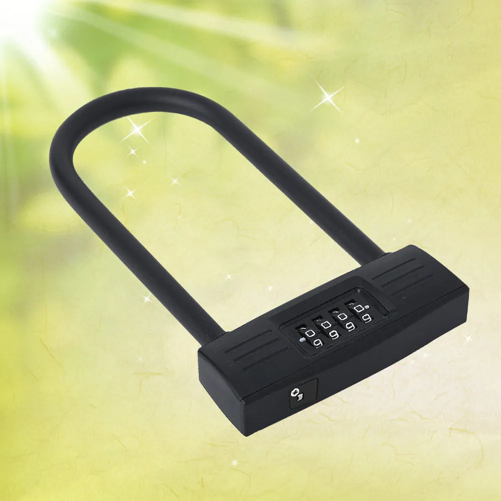 

Легкий U-образный замок из цинкового сплава для велосипеда с 4-значным кодовым паролем, перезаписываемый, для скутера, скейтборда, ворот, контейнера, защита от кражи