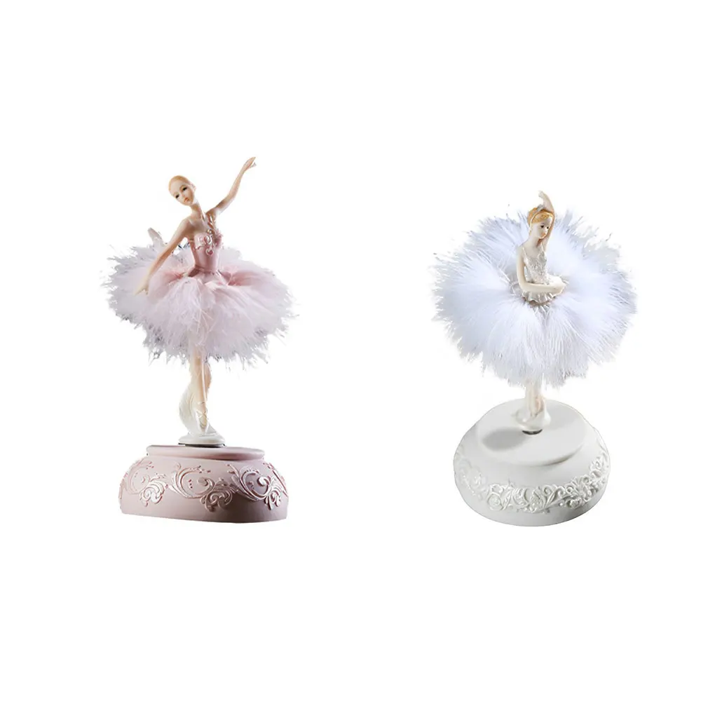 Ballerina Musical Box Dancing Girl Wedding Birthday Present White