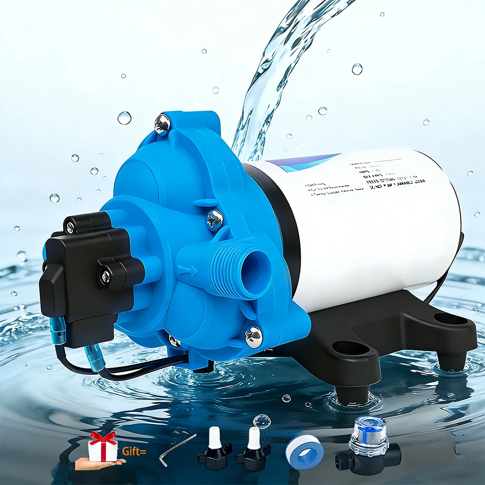 11.3-15L/min Self-Priming Diaphragm Pump 123/135W 110/220V,Pressure Switch,High Pressure Low Noise for RV,Irrigation,Garden EU