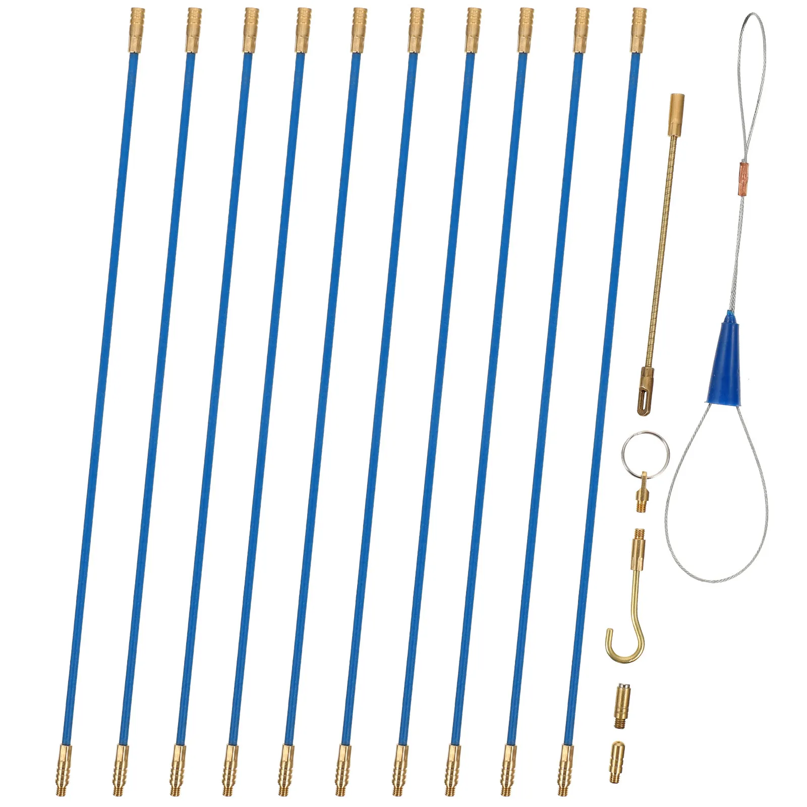 Fish Tape Pull Push Kit 1Set Fiberglass Cable Rodder for Electrical Wire Guide Coaxial Cable Pullers Tool