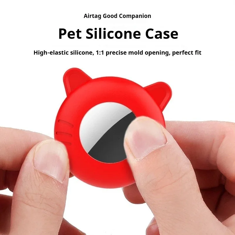 For Airtag Cat Collar Holder Small Air Tag Cat Collar Holder Silicone Case Cover for Cat Dog Pet Collar Harness Loop Supplies view 2