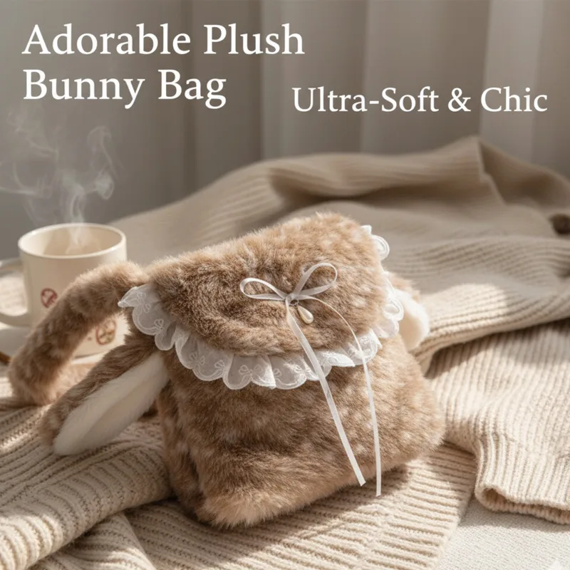 

Korean Deer Backpacks Women Handbag Winter Y2K Plush Girls Soft Shoulder Bag Cute Crossbody Bag Trendy Fluffy Bag Backpacks New