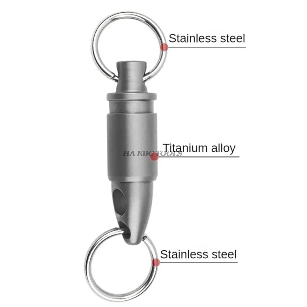 Mini anello girevole fibbia portachiavi in lega di titanio strumento rotante per esterni portachiavi a trazione rapida