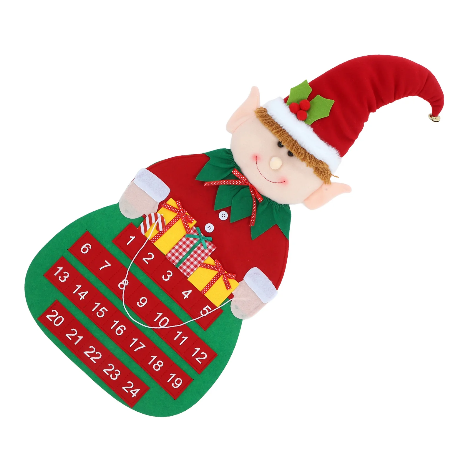 

Countdown Wall Calendar Christmas Ornaments Calendars Small Felt Red Advent