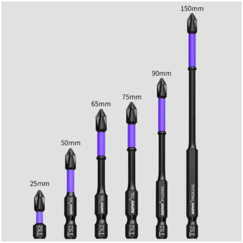 Magnetic Cross Screwdriver Bits Non-slip Electric Drill Bit Hex Shank Impact Driver Screw Batch Head for Power Tools 25mm-150mm