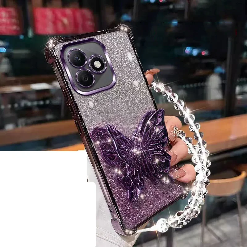 Funda Antigolpes con Soporte de Mariposa y Brillo para Xiaomi POCO X8 Pro M8 F8 C85 Redmi 15A 15C Note 15 Pro Plus