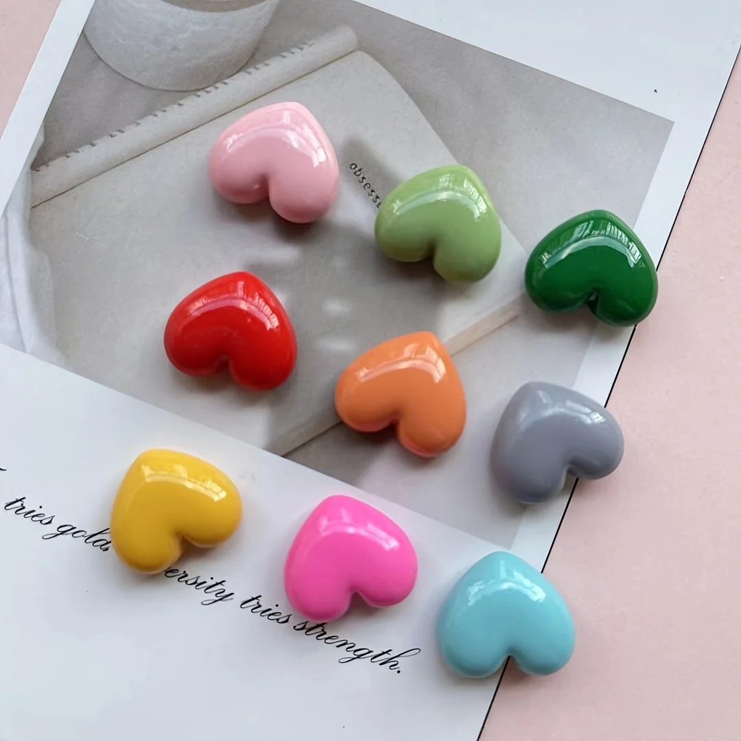 10-Pack Heart-Shaped Plastic Refrigerator Magnets Decorative Magnets for Kitchen Office Whiteboard Storage Cabinet & Dishwasher