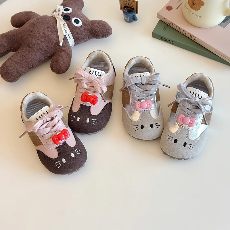 Bébé mignon dessin animé baskets filles printemps chaussures de sport enfants école chaussures décontractées