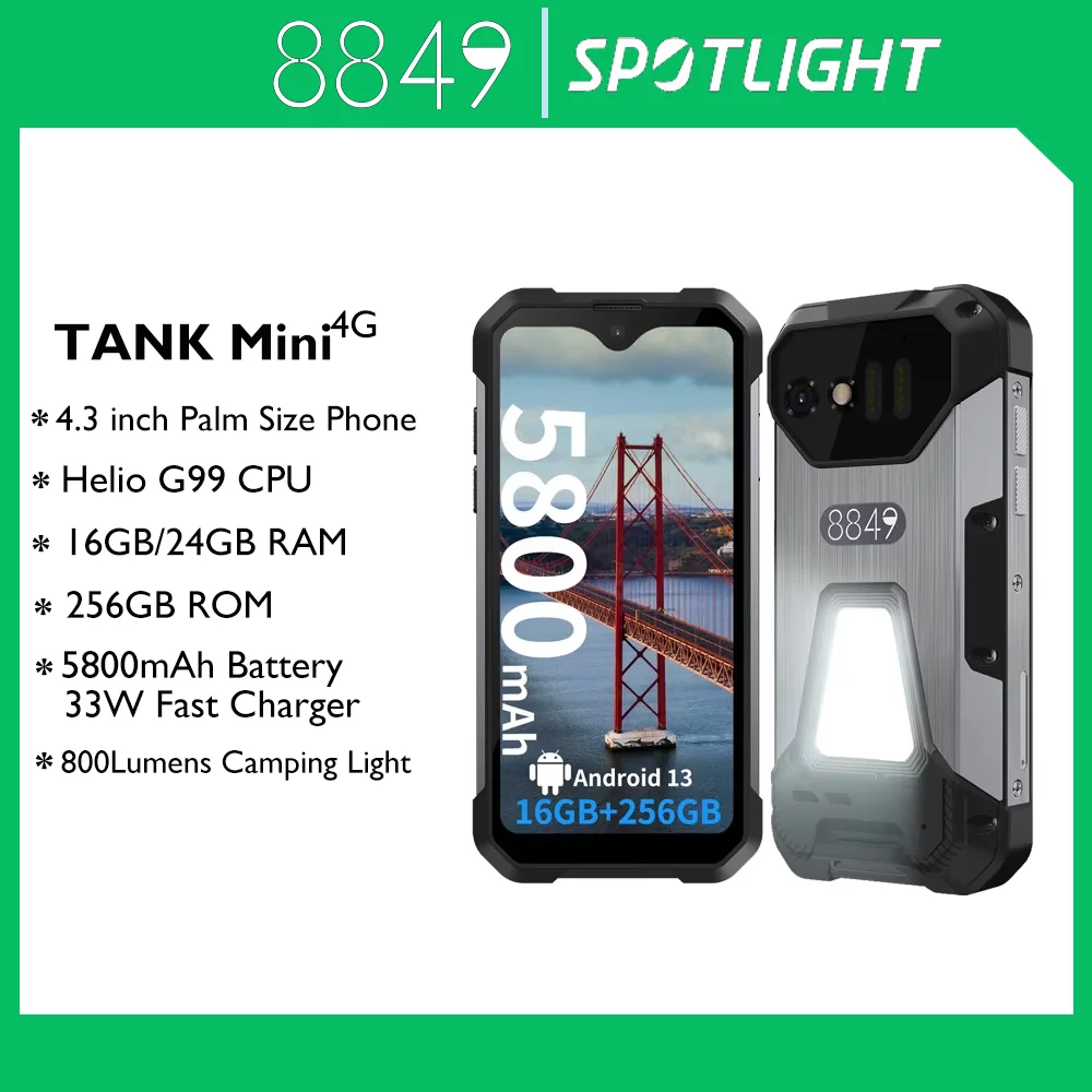 Spain Warehouse 8849 Tank Mini Unihertz Rugged smartphones 4.3\