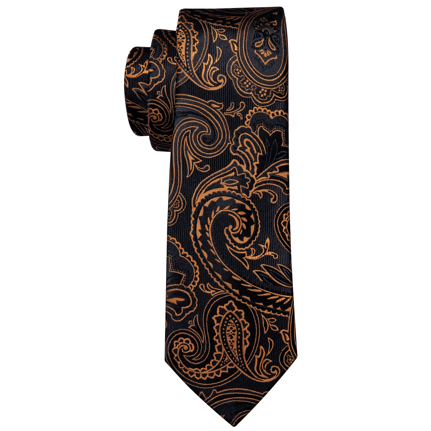 Elegant Jacquard Floral Men Tie Pocket Square Cufflink Set Gold Purple Red Green Pink Paisley Necktie For Wedding Business Party