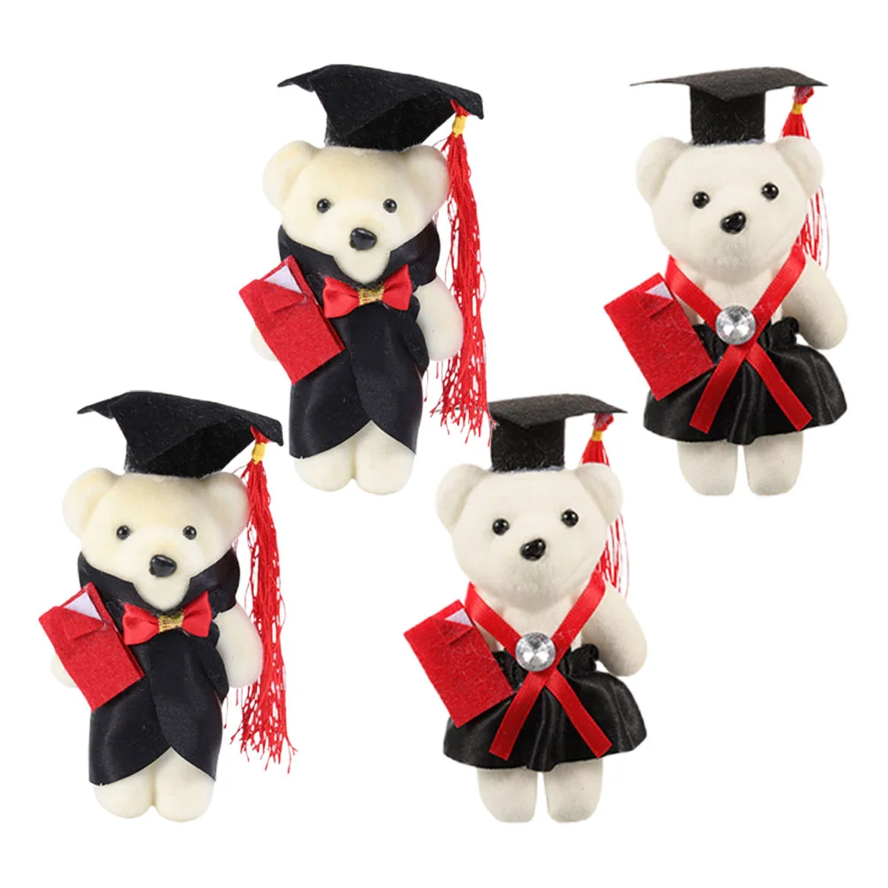 8 Uds temporada de graduación Dr Bear dibujos animados DIY muñecas juguete flor de peluche suministros decorativos fiesta para ramo regalo