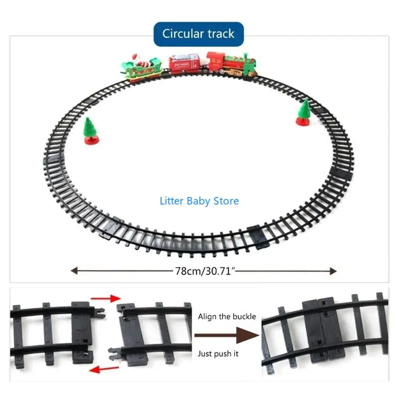

N80C Electric Train Set for Kids Battery Powered Christmas Train Toy with Light & Sound 31" Diameter Round Track Toddler Gift