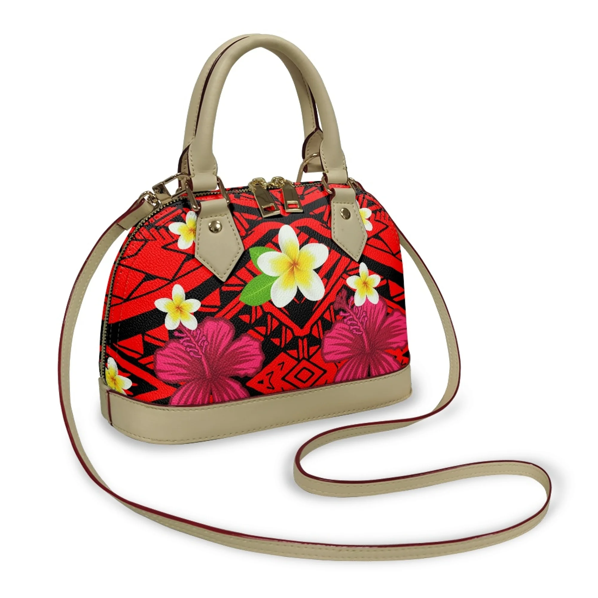 

Custom Wholesale Party Woman Bag Polynesian Women'S Handbag Crossbody Bag Shoulder Bag Samoan Tribal Floral Design New Shell Bag