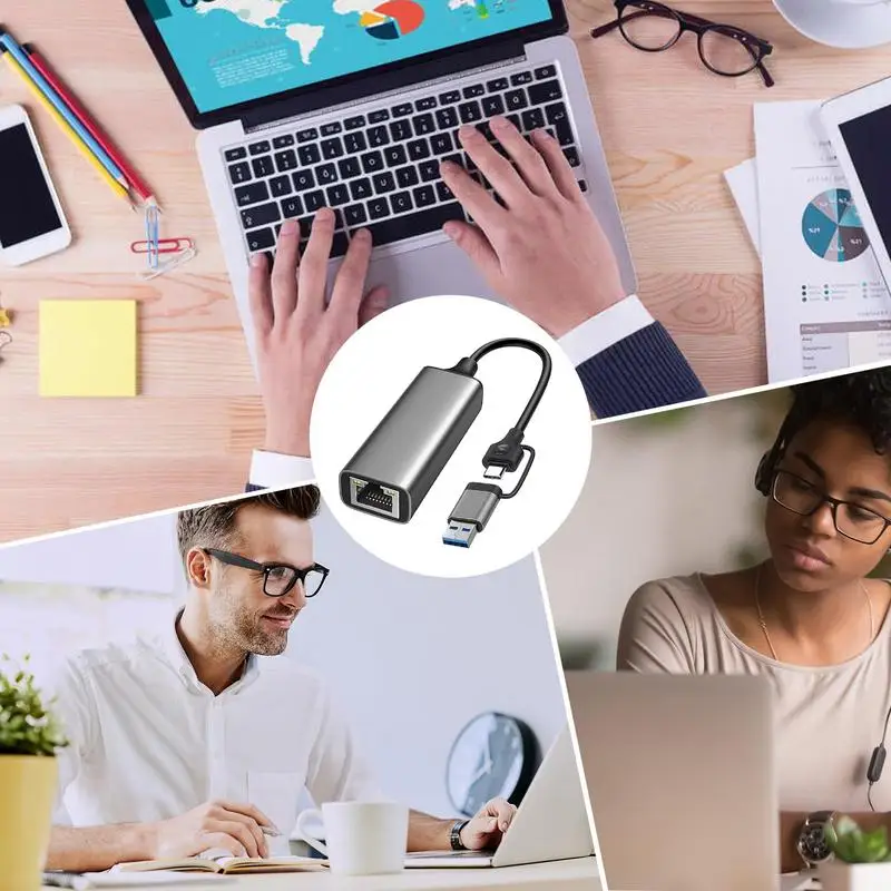 Adaptador de rede ethernet plug & play adaptador ethernet gigabit para jogos vídeos transferência rápida driver de rede de computador estável para