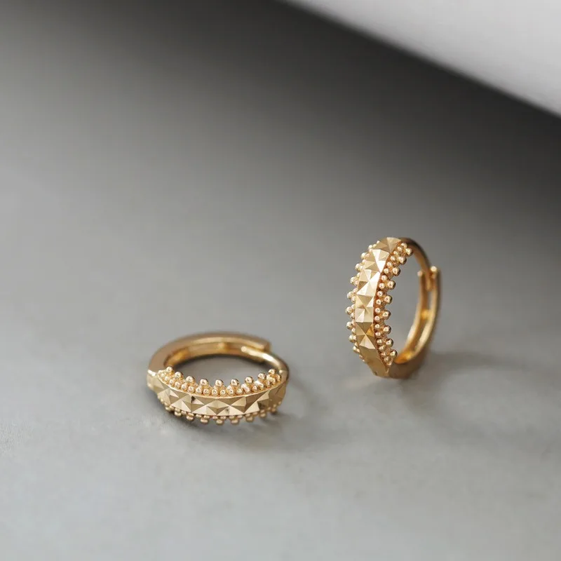 

CCFJOYAS 9mm 925 Sterling Silver Plain Ring cut car flower doodle edge Hoop Earrings for Women Simple INS 18K Gold Plated Hoops