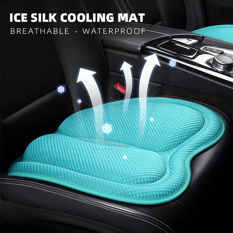 Universal Car Seat Covers Front Back Blue Cushion Breathable Waterproof Auto Ice Silk Mats Pad Full Set Fit Green Protector