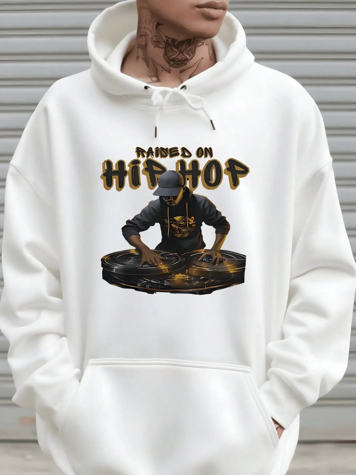 

1pcs Hip Hop Graphic 100% Cotton Casual Men's Winter And Fall Hoodies Urban Style Digital Printed Sweatshirts DJ Music Pullover
