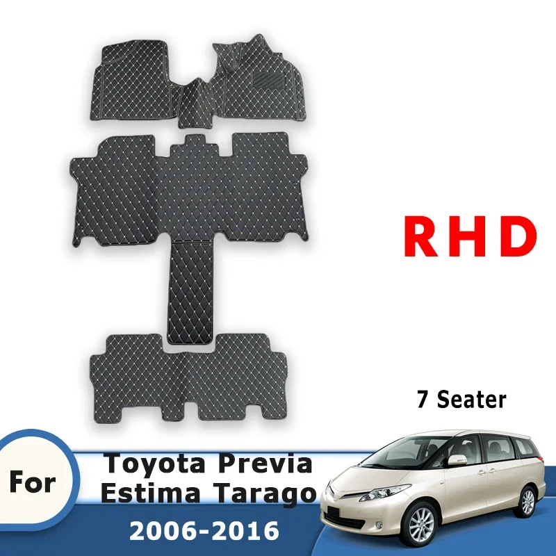 Custom Car Floor Mats For Toyota Previa Estima Tarago 2016 2015 2014 2013 2012 2011 2010 2009 2008 2007 2006 (7 Seater) Carpets