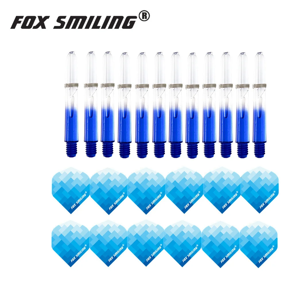 Fox Smiling 12pcs 35mm Nylon Dart Shafts with 12pcs Darts Flights New