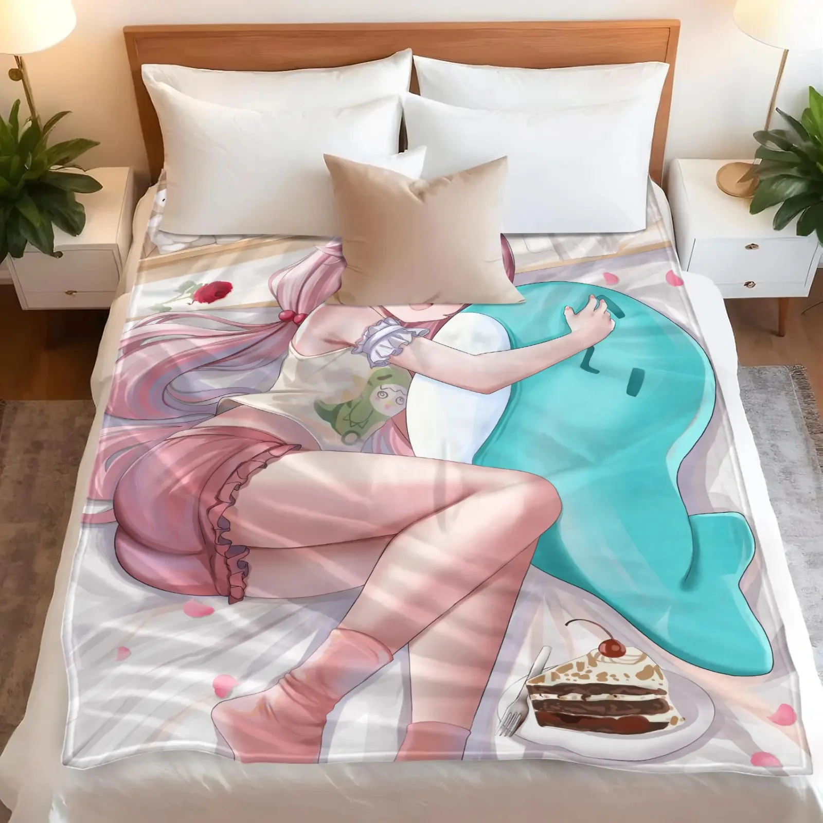 

Blue Archive - Tsubakira Shiroko Fleece Blanket Anime Merch Dorm Blanket Game Replica