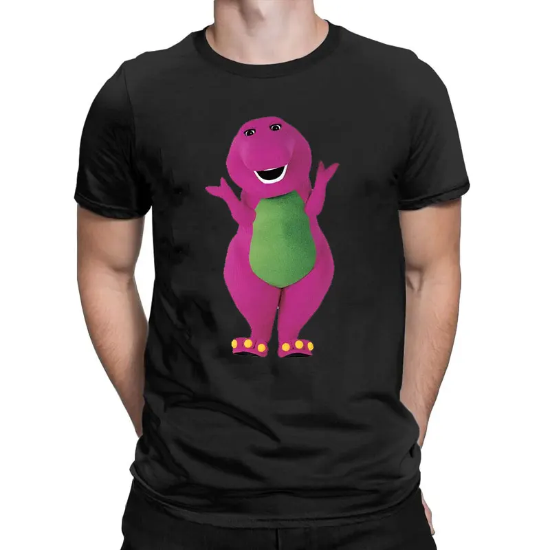 Funny Cartoon Printed T Shirts Barney The Purple Dinosaur Mens T-Shirt Men Women Fashion Summer Short-sleev Streetwear Tops Tees