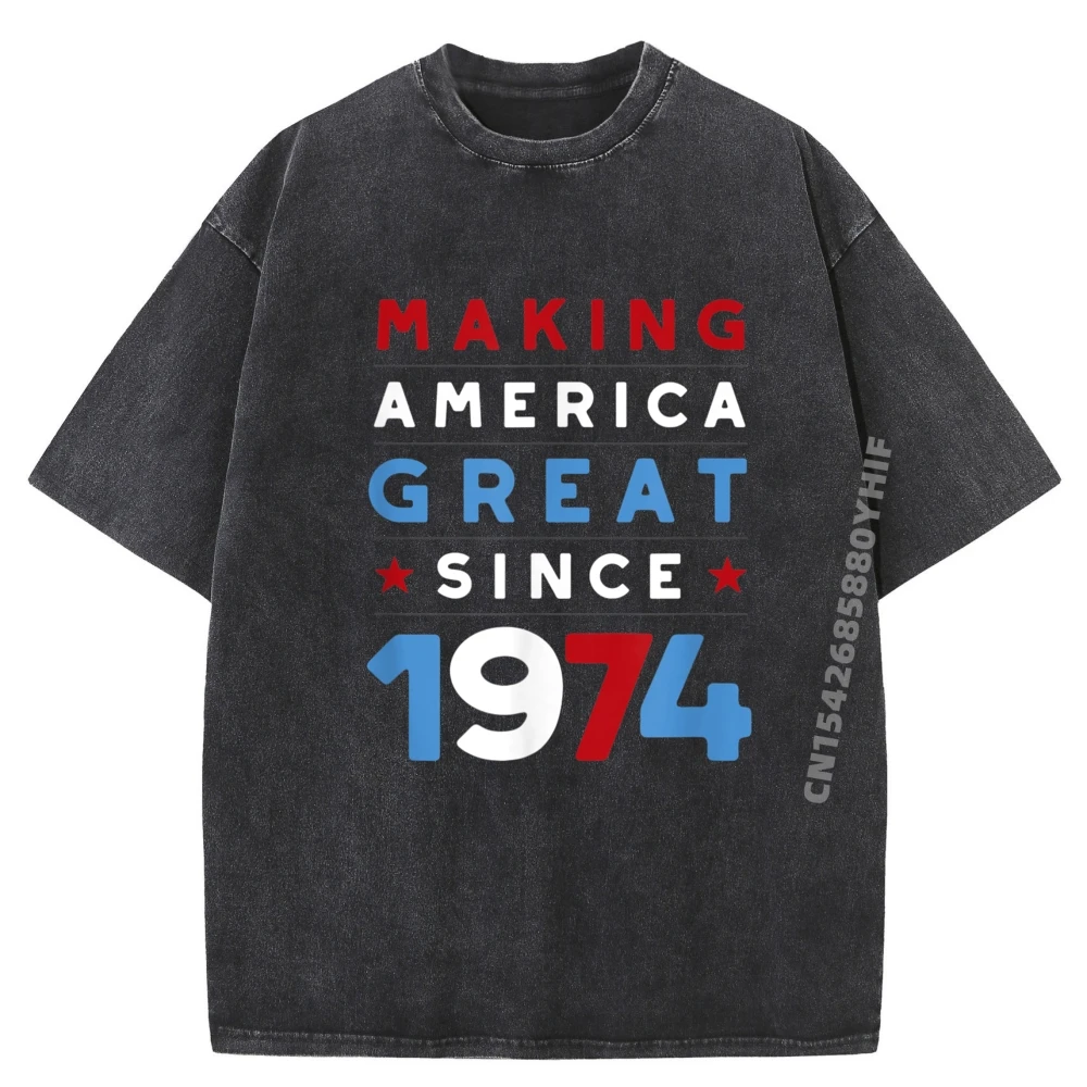 

Making America Great Since Luxury T Shirt Men's Clothing Graphic T-shirt Mens Fashion Washed Printed Clothes