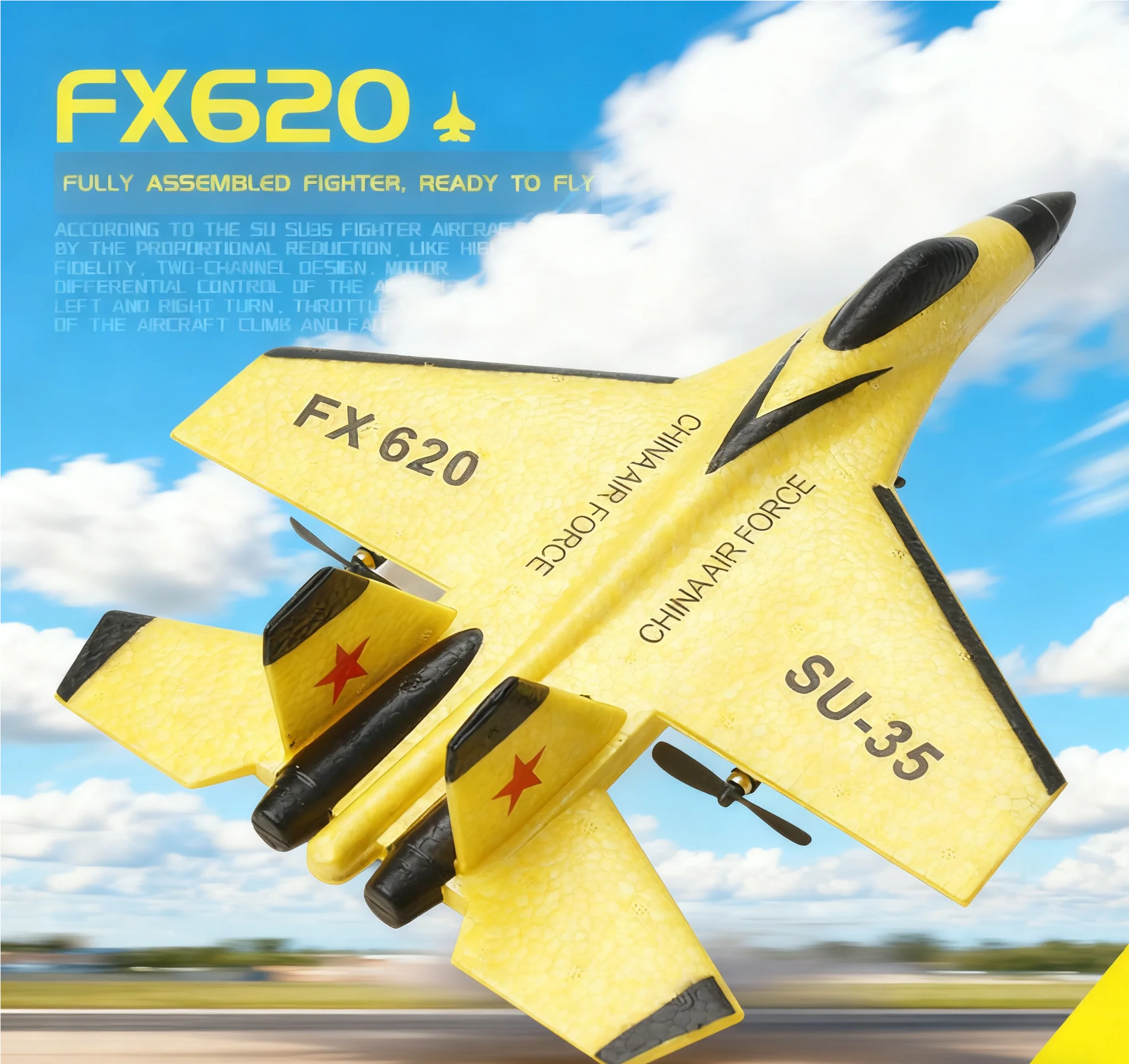 SU35 طائرة مزودة بجهاز للتحكم عن بُعد 2.4G التحكم عن بعد FX620 FX820 طائرة شراعية مع أضواء LED رغوة نموذج طائرة لعبة للأطفال هدايا