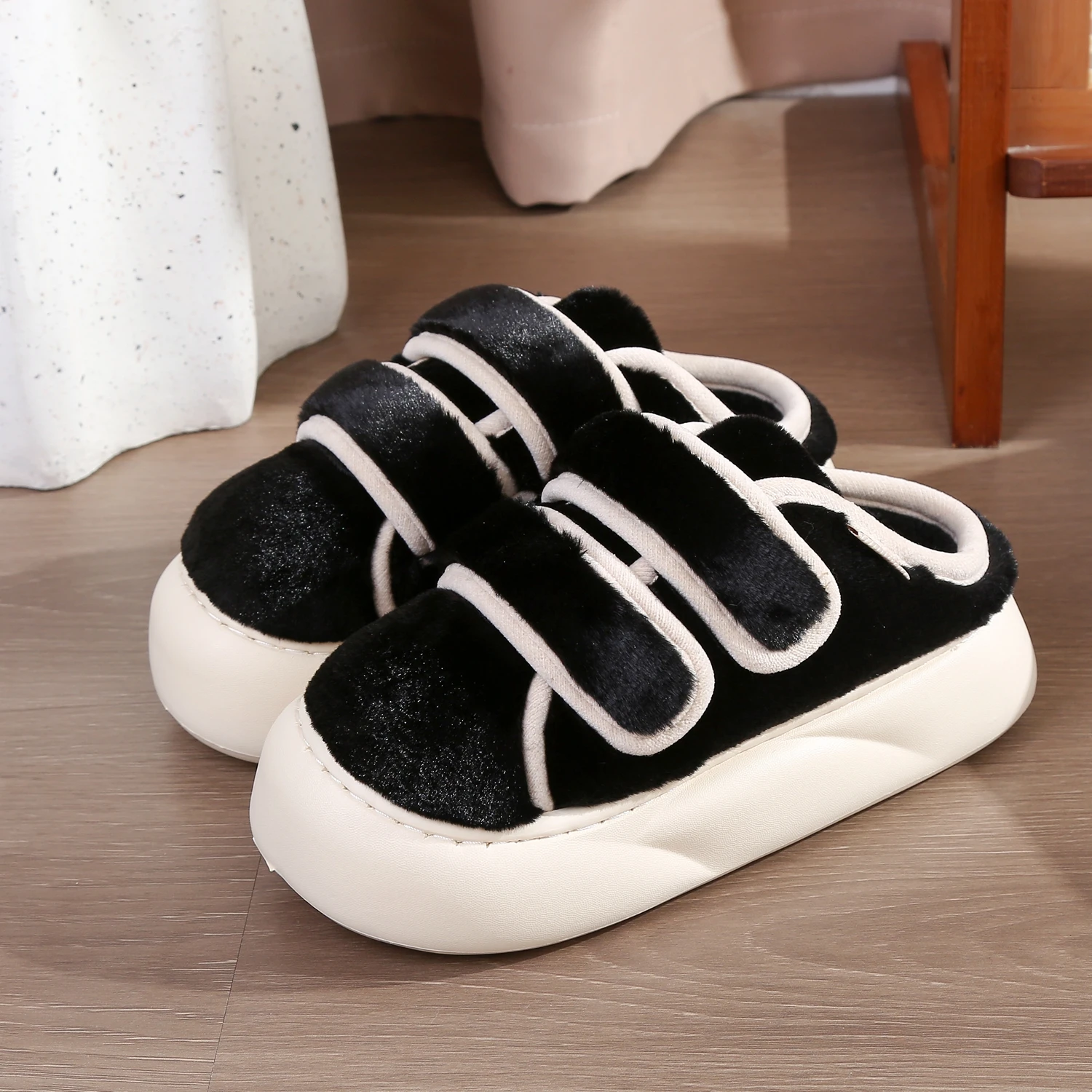 Cute Fluffy Open-Toed Slipper Wedding Bachelorette Hen White Fluffy Slippers Dog Home Bedroom Floor Slippers Ladies Shoes