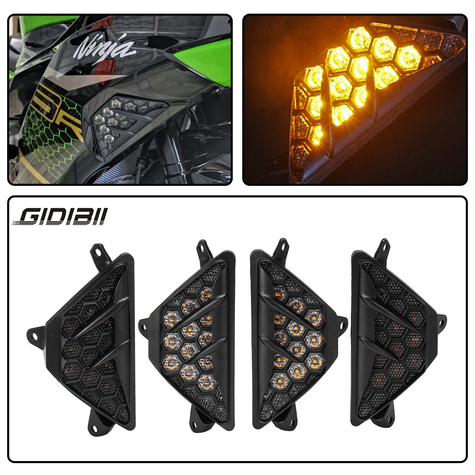 

Motorcycle Flasher Light For Ninja 650 400 300 250 ZX-25R ZX-6R ZX25R EX250 EX650 Z1000SX LED Turn Signals Indicator Blinker